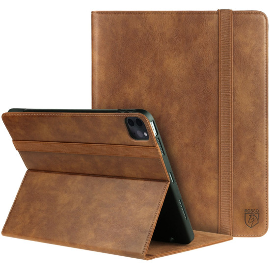 Rosso Element PU Θήκη Apple iPad Pro 12.9" 2022 / 2021 / 2020 / 2018 με Υποδοχή Apple Pencil - Brown (8719246366406)