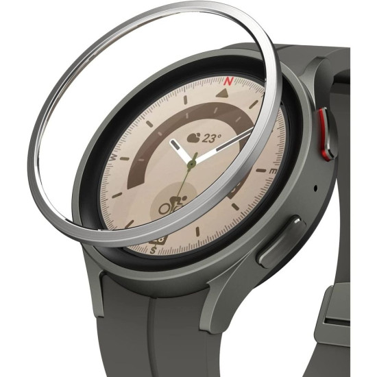Ringke Bezel Styling - Στεφάνη Προστασίας από Ανοξείδωτο Ατσάλι - Samsung Galaxy Watch 5 Pro 45mm - Silver (8809881261904)