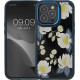 KWmobile Crystal Hard Case - Σκληρή Διάφανη Θήκη με TPU Bumper - Apple iPhone 14 Pro - White Blossoms / Yellow / Dark Blue / White (60468.02)