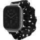 KW Ελαστικό Λουράκι Scrunchie Fitbit Versa 4 / Sense 2 / Versa 3 / Sense - White / Black (60481.01)