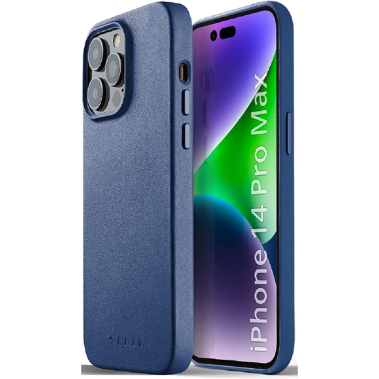 MUJJO Full Leather Case - Δερμάτινη Θήκη MagSafe - Apple iPhone 14 Pro Max - Blue (MUJJO-CL-029-BL)