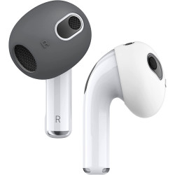 Elago Ear Tips Cover - Αντιολισθητικά Καλύμματα Premium Σιλικόνης Apple AirPods 3rd Gen - Dark Gray / White - 2 Τεμάχια (EAP3-PADSM-DGYWH)