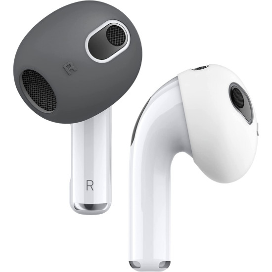 Elago Ear Tips Cover - Αντιολισθητικά Καλύμματα Premium Σιλικόνης Apple AirPods 3rd Gen - Dark Gray / White - 2 Τεμάχια (EAP3-PADSM-DGYWH)