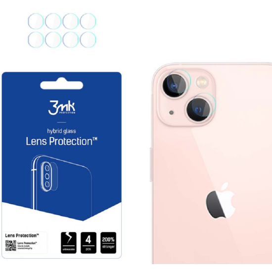 3MK Hybrid Glass Camera Protector - Αντιχαρακτικό Υβριδικό Προστατευτικό Γυαλί για Φακό Κάμερας Apple iPhone 14 Plus - 4 Τεμάχια (5903108494717)