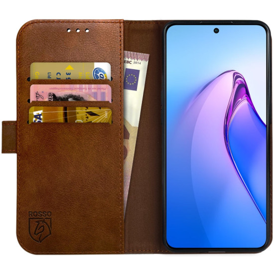 Rosso Element PU Θήκη Πορτοφόλι Oppo Reno8 Pro - Brown (8719246375798)