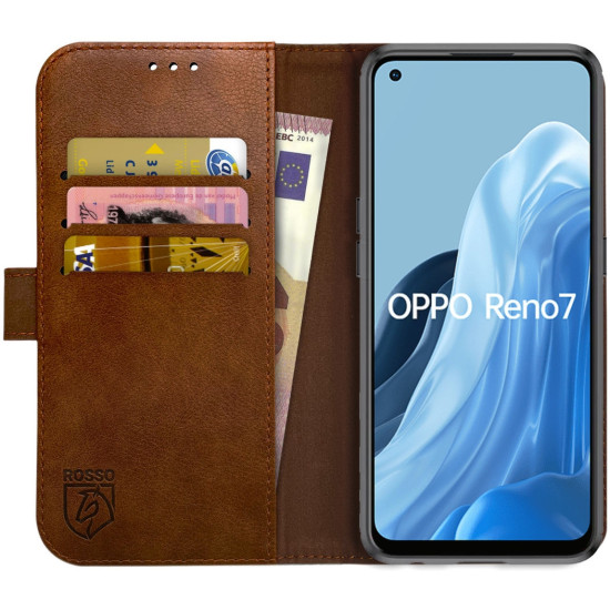 Rosso Element PU Θήκη Πορτοφόλι Oppo Reno7 - Brown (8719246375804)