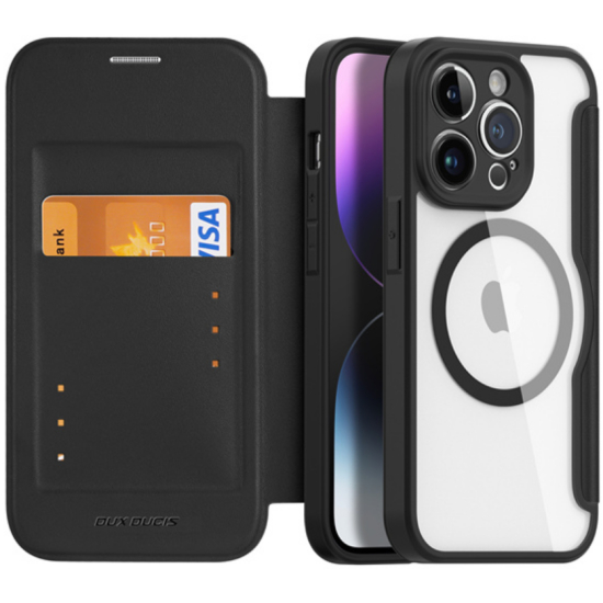 Duxducis Skin X Pro - MagSafe Θήκη Πορτοφόλι Apple iPhone 14 Pro - Black (6934913033623)