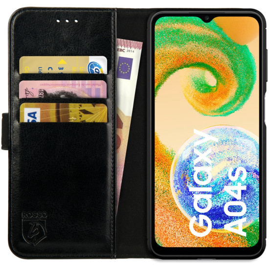 Rosso Element PU Θήκη Πορτοφόλι Samsung Galaxy A04s - Black (8719246376863)