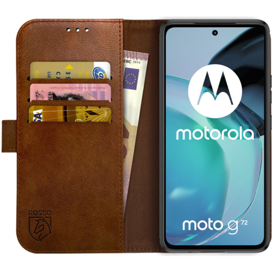 Rosso Element PU Θήκη Πορτοφόλι Motorola Moto G72 - Brown (8719246376993)