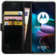 Rosso Element PU Θήκη Πορτοφόλι Motorola Edge 30 - Black (8719246375750)
