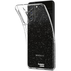 HappyCase Διάφανη Θήκη Σιλικόνης Samsung Galaxy S21 FE 5G - Glitter Print (8719246371738)