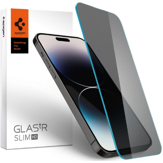 Spigen Tempered Glass GLAS.tR Slim HD Privacy - Αντιχαρακτικό Γυαλί Προστασίας Απορρήτου Οθόνης Apple iPhone 14 Pro (AGL05223)