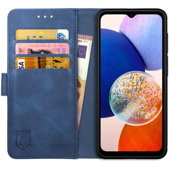 Rosso Element PU Θήκη Πορτοφόλι Samsung Galaxy A14 - Blue (8719246377044)