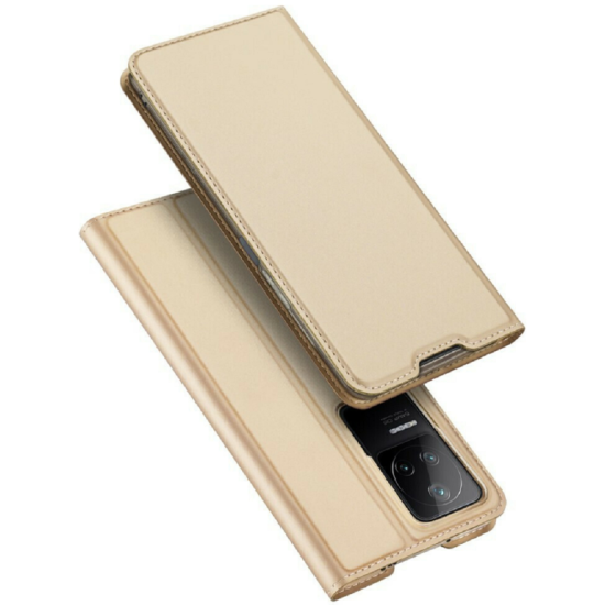 Duxducis SkinPro Θήκη Πορτοφόλι Xiaomi Poco F4 - Gold (6934913035290)