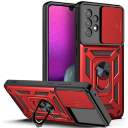 Bodycell Armor Slide - Ανθεκτική Θήκη Samsung Galaxy A33 5G με Κάλυμμα για την Κάμερα & Μεταλλικό Ring Holder - Red (5206015014338)