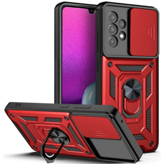 Bodycell Armor Slide - Ανθεκτική Θήκη Samsung Galaxy A33 5G με Κάλυμμα για την Κάμερα & Μεταλλικό Ring Holder - Red (5206015014338)