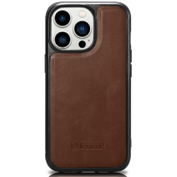 iCarer Oil Wax Leather Cover - Δερμάτινη Θήκη με TPU Bumper - Apple iPhone 14 Pro Max - Brown (WMI14220720-BN)