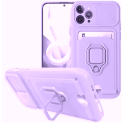 Bodycell Multifunction - Ανθεκτική Θήκη Apple iPhone 11 Pro με Λουράκι Λαιμού / Κάλυμμα Κάμερας / Ring Holder / Υποδοχή Κάρτας - Purple (5206015003226)