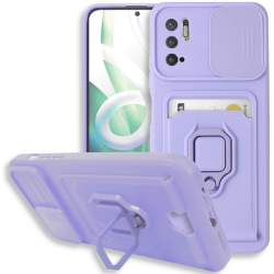 Bodycell Multifunction - Ανθεκτική Θήκη Xiaomi Redmi Note 10 5G / Redmi Note 10T 5G / Poco M3 Pro 5G με Λουράκι Λαιμού / Κάλυμμα Κάμερας / Ring Holder / Υποδοχή Κάρτας - Purple (5206015007156)