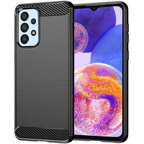 Techsuit Carbon Silicone - Θήκη Σιλικόνης Samsung Galaxy A23 - Black (5949419015029)