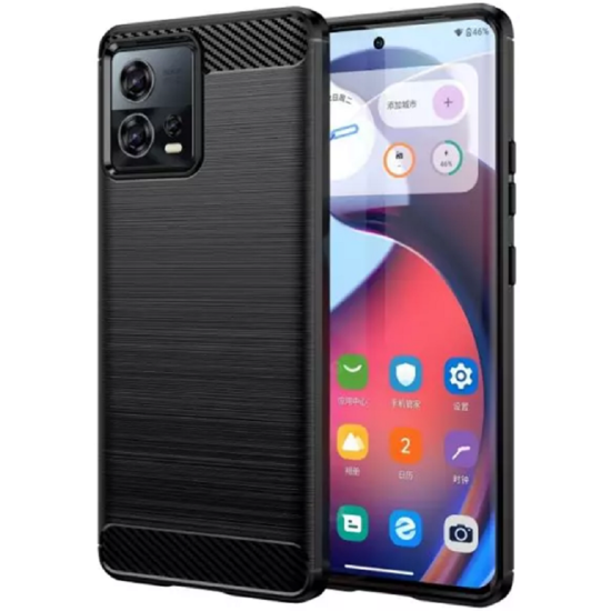 Techsuit Carbon Silicone - Θήκη Σιλικόνης Motorola Edge 30 Fusion - Black (5949419015821)