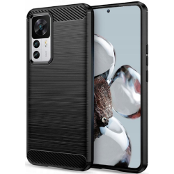 Techsuit Carbon Silicone - Θήκη Σιλικόνης Xiaomi 12T / 12T Pro - Black (5949419015043)