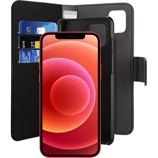 Puro Θήκη - Πορτοφόλι Wallet Detachable 2 in 1 - Apple iPhone 12 / 12 Pro - Black (IPC1261BOOKC3-BLK)