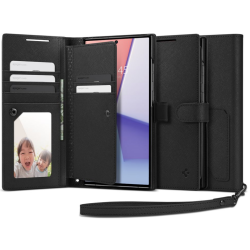 Spigen Wallet S Plus - Θήκη Πορτοφόλι Samsung Galaxy S23 Ultra με Αποσπώμενο Λουράκι Χειρός - Black (ACS05629)
