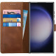 Rosso Deluxe Δερμάτινη Θήκη Πορτοφόλι Samsung Galaxy S23 Ultra - Brown (8719246375972)