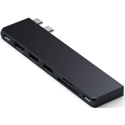 Satechi Type-C Pro Hub Slim Αντάπτορας για MacBook με 1 x USB4 / 1 x 4K HDMI / 1 x Type-C 10Gbps / 2 x USB-A 10Gbps / 1 x SD & MicroSD - Midnight (ST-HUCPHSD)