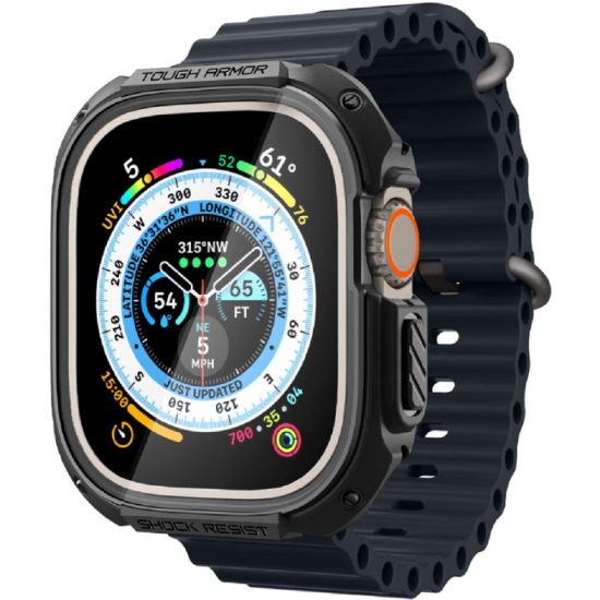 Spigen Tough Armor - Θήκη με Tempered Glass Apple Watch Ultra 3 / Ultra 2 / Ultra 1 49mm - Black (ACS05457)