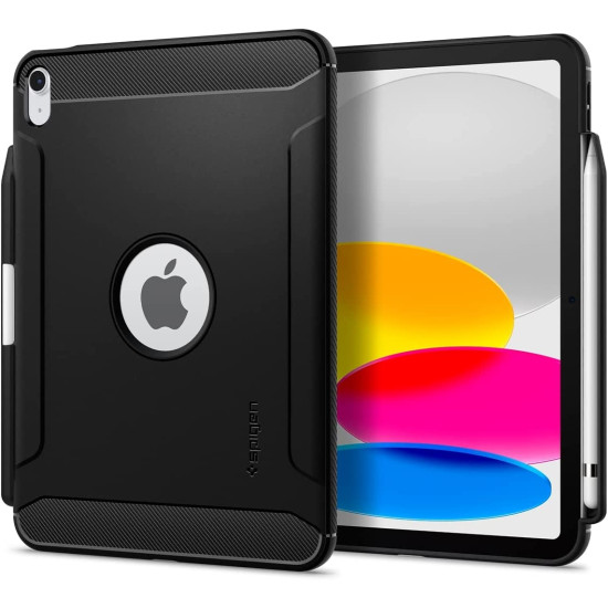 Spigen Θήκη Rugged Armor Apple iPad (A16) 11th Gen. 2025 11" / 10th Gen. 2022 10.9" με Υποδοχή Apple Pencil - Matte Black (ACS05552)