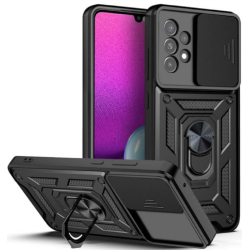 Bodycell Armor Slide - Ανθεκτική Θήκη Samsung Galaxy A33 5G με Κάλυμμα για την Κάμερα & Μεταλλικό Ring Holder - Black (5206015014321)