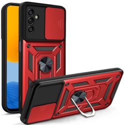 Bodycell Armor Slide - Ανθεκτική Θήκη Samsung Galaxy A13 5G με Κάλυμμα για την Κάμερα & Μεταλλικό Ring Holder - Red (5206015014161)