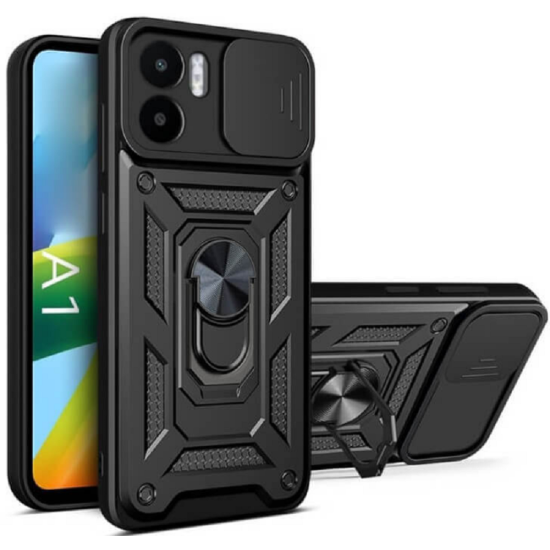 Bodycell Armor Slide - Ανθεκτική Θήκη Xiaomi Redmi A1 / A2 με Κάλυμμα για την Κάμερα & Μεταλλικό Ring Holder - Black (5206015018930)