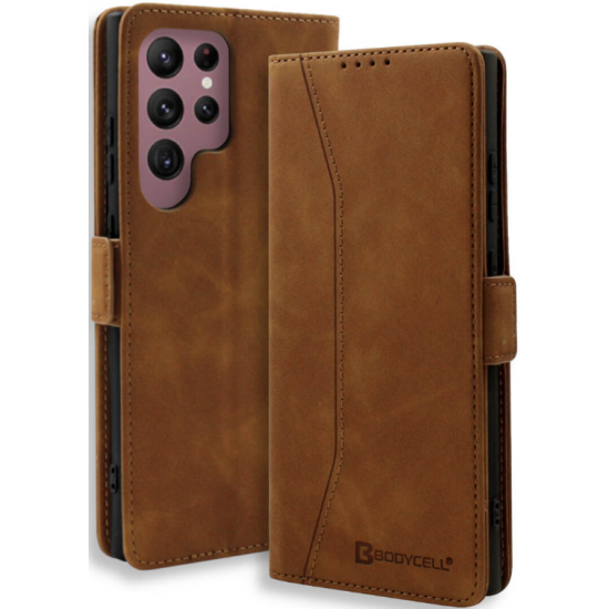Bodycell Θήκη - Πορτοφόλι Samsung Galaxy S23 Ultra - Brown (5206015019821)