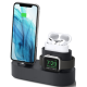 Elago 3 in 1 Charging Hub Pro - Βάση Σιλικόνης για τον Φορτιστή Apple Watch / για Καλώδιο iPhone & AirPods - Black (EST-TRIOPRO-BK)