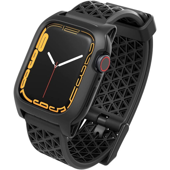 Catalyst Ανθεκτική Θήκη Active Defence και Λουράκι Σιλικόνης Apple Watch 9 / 8 / 7 41mm - Stealth Black (CAT41DROP7BLK)