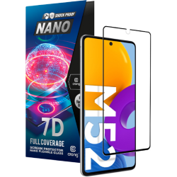 Crong 7D Nano Flexible Glass - Fullface Αντιχαρακτικό Υβριδικό Γυαλί Οθόνης Samsung Galaxy M52 5G - Black - 0.3mm (CRG-7DNANO-SGM52)