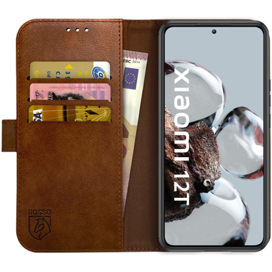 Rosso Element PU Θήκη Πορτοφόλι Xiaomi 12T / 12T Pro - Brown (8719246377006)