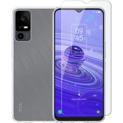 Vivid Σετ Διάφανη Θήκη Σιλικόνης & Tempered Glass - TCL 40R - Transparent (VIGELLY281GLASSTN)
