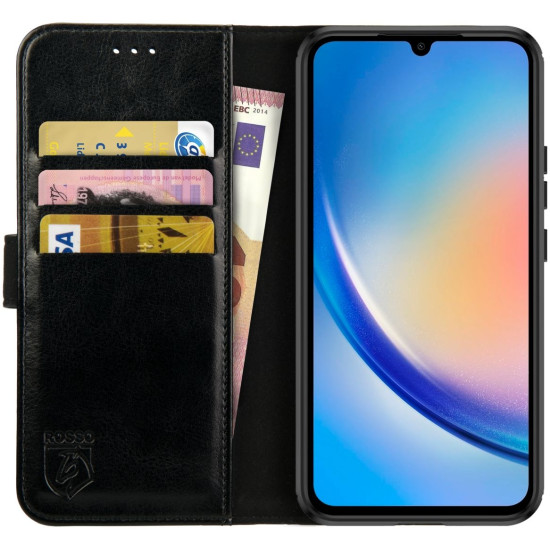 Rosso Element PU Θήκη Πορτοφόλι Samsung Galaxy A34 - Black (8719246376832)