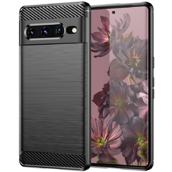 Techsuit Carbon Silicone - Θήκη Σιλικόνης Google Pixel 7 Pro - Black (0765105273963)