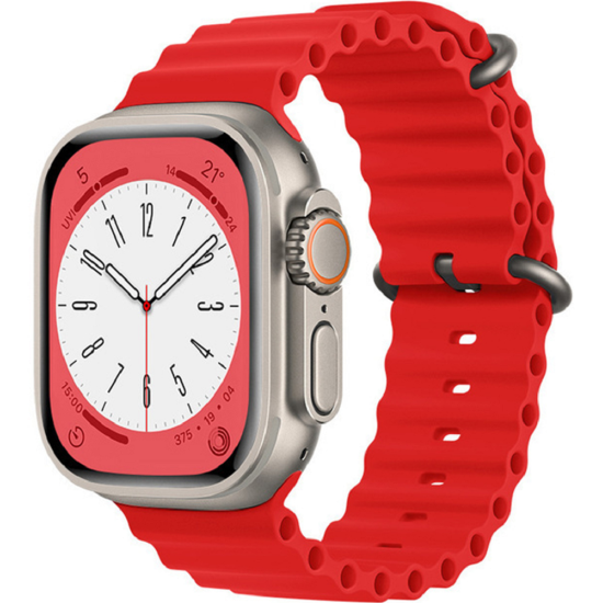 Techsuit Watchband W038 - Λουράκι Σιλικόνης Apple Watch Ultra/SE/11/10/9/8/7/6/5/4 (49/46/45/44mm) - Red (5949419015395)