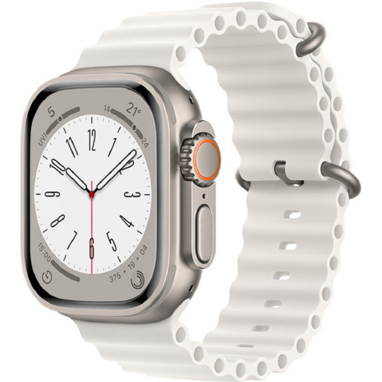 Techsuit Watchband W038 - Λουράκι Σιλικόνης Apple Watch Ultra/SE/11/10/9/8/7/6/5/4 (49/46/45/44mm) - White (5949419015432)