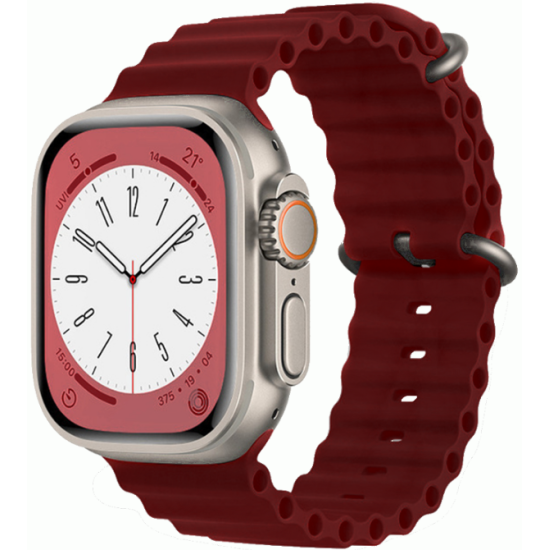 Techsuit Watchband W038 - Λουράκι Σιλικόνης Apple Watch Ultra/SE/11/10/9/8/7/6/5/4 (49/46/45/44mm) - Wine Red (5949419015371)
