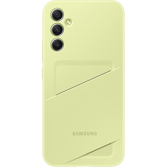 Official Samsung Card Slot Cover - Θήκη Σιλικόνης με Υποδοχή για Κάρτα - Samsung Galaxy A34 - Lime (EF-OA346TGEGWW)