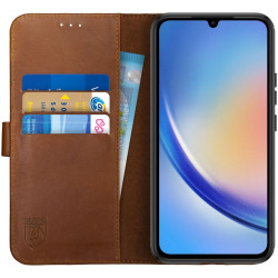 Rosso Deluxe Δερμάτινη Θήκη Πορτοφόλι Samsung Galaxy A34 - Brown (8719246381041)