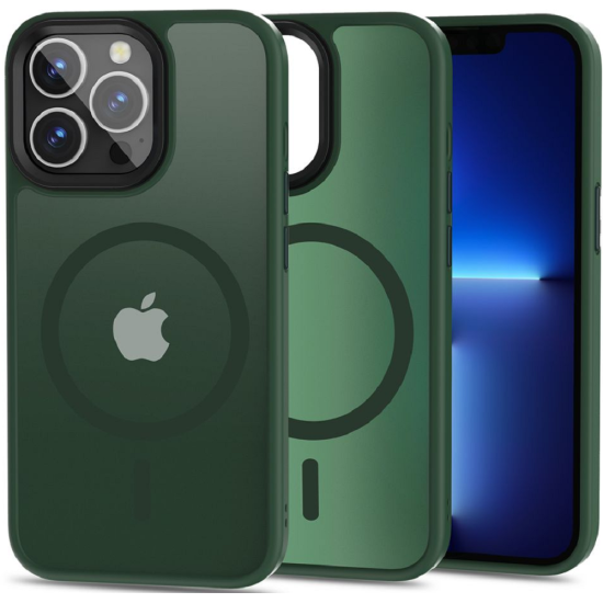 Tech-Protect MagMat - Σκληρή Θήκη MagSafe Apple iPhone 13 Pro - Matte Green (9490713932988)