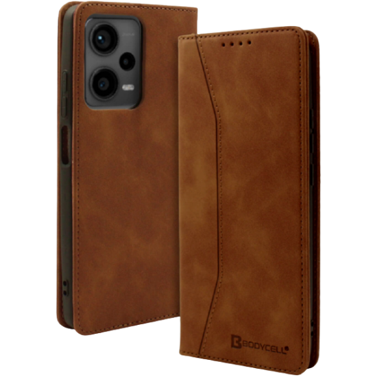 Bodycell Θήκη - Πορτοφόλι Xiaomi Redmi Note 12 5G - Brown (5206015019487)